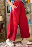 Bateau Needlecord 7/8 Barrel Culotte Pant Morello